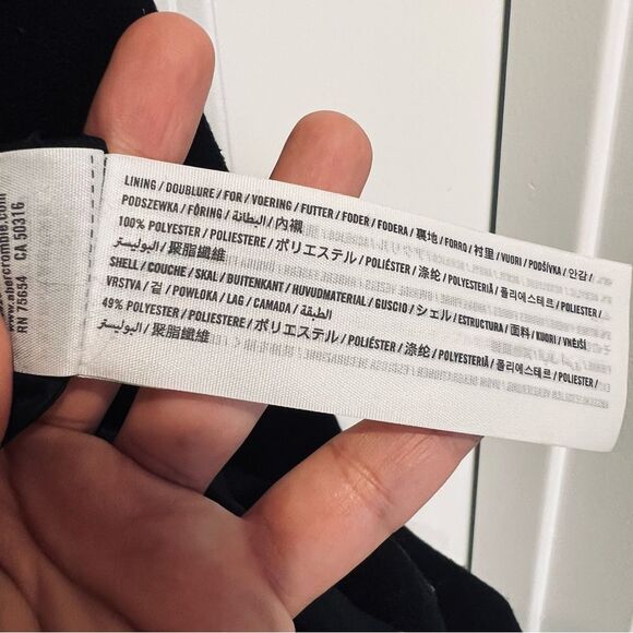 Abercrombie & Fitch Women's Wool Blend Collarless Coat in Black Size Small - Picture 12 of 15